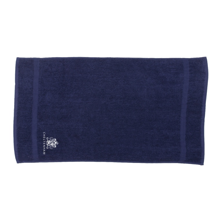 Crested Luxury Bath Towel - Navy