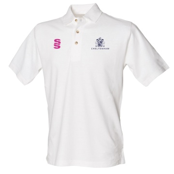 Crested Cotton Polo Shirt - White - Mens