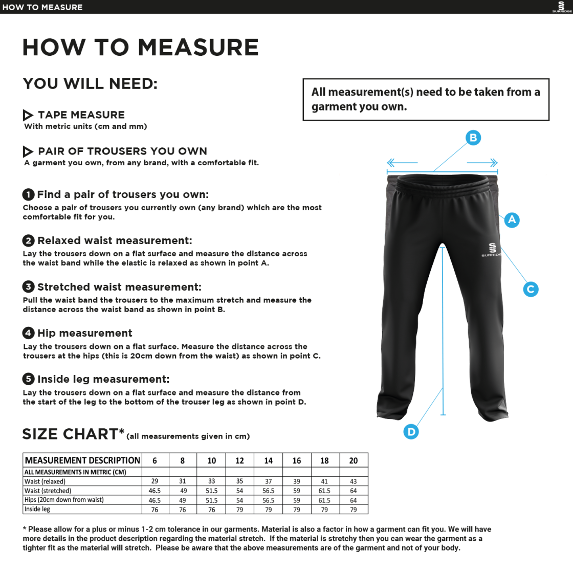 Crested Tracksuit pants - Women (Estates) - Size Guide