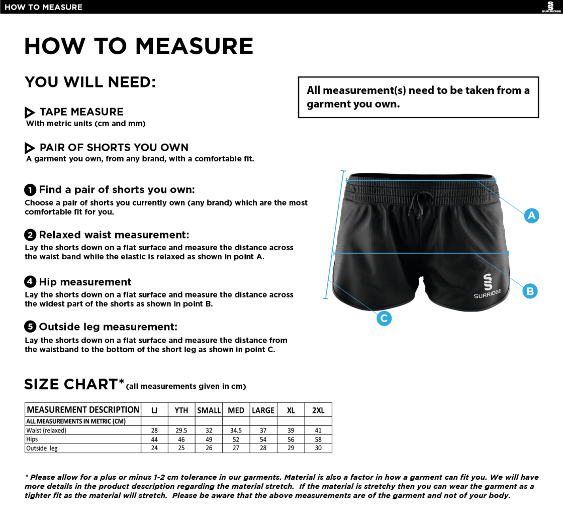 Crested Women's Dual Active Short - Size Guide