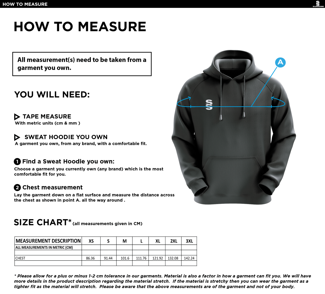 Cade Boarding House Hoody - Black - Size Guide