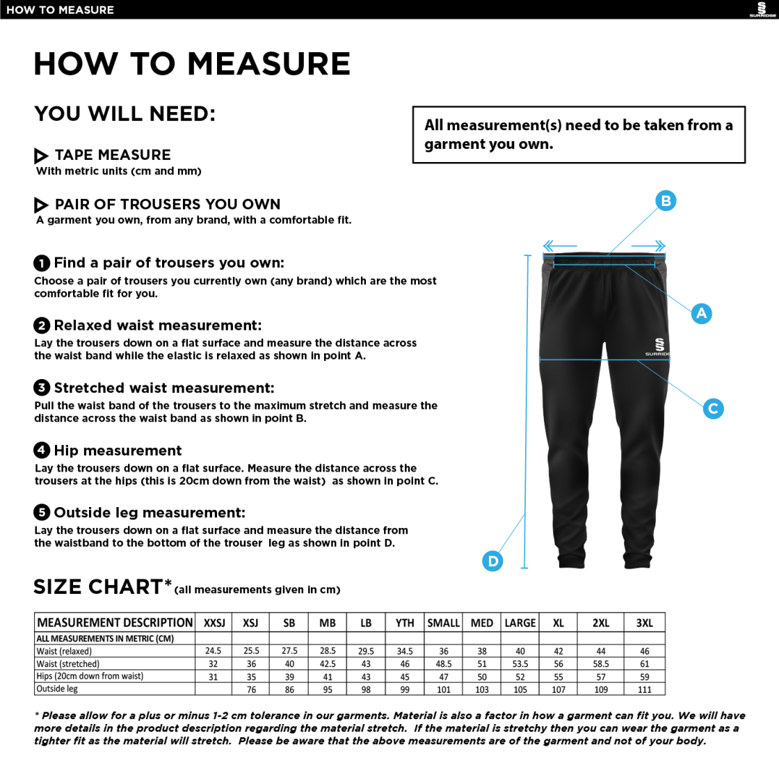 Crested Skinny Pant - Size Guide