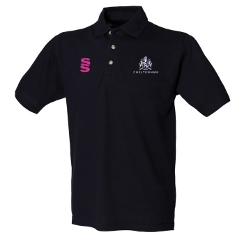 Crested Cotton Polo Shirt - Navy - Mens